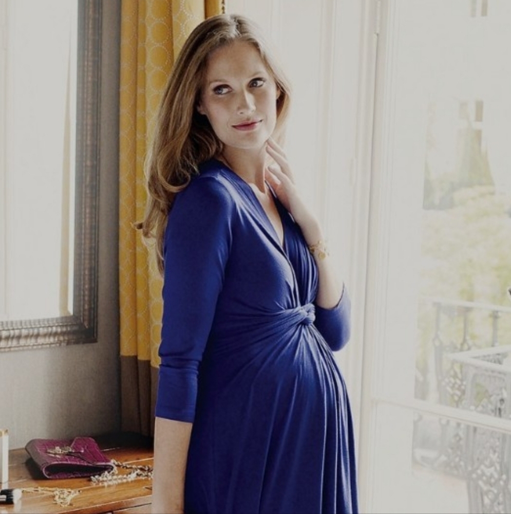Gorgeous Seraphine Maternity Blue Long-Sleeve Dress